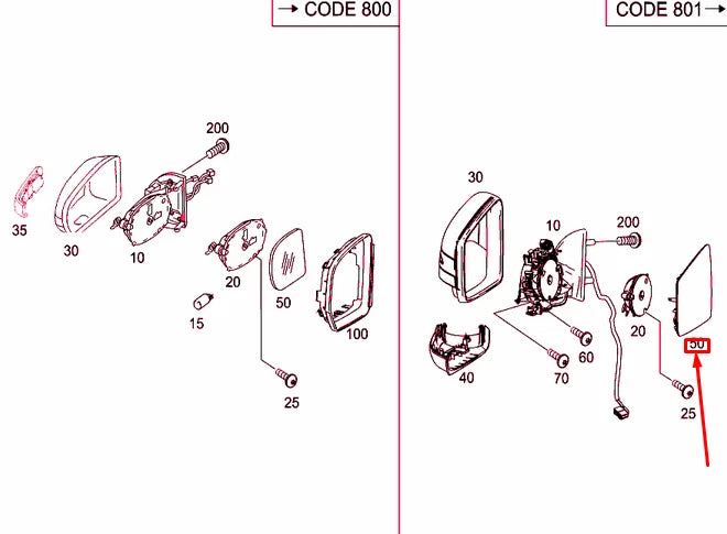 NEW MERCEDES-BENZ ML W164 FRONT LEFT DOOR MIRROR GLASS A1668100519 ORIGINAL