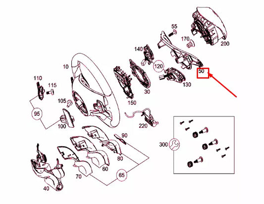 NEW MERCEDES-BENZ S C217 STEERING WHEEL COVER A0994643700649E38 ORIGINAL
