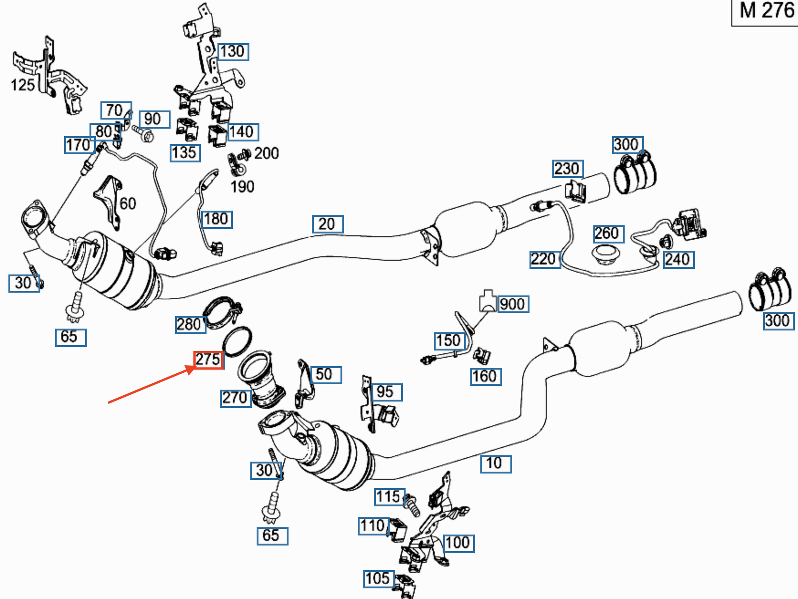 new mercedes-benz sl r231 exhaust pipe system seal right a2761420980 original
