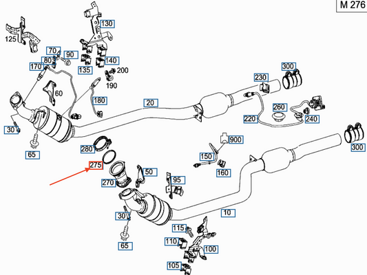 new mercedes-benz sl r231 exhaust pipe system seal right a2761420980 original