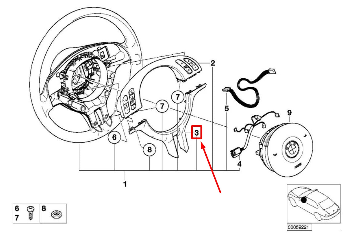NEW BMW 3 E46 LOWER STEERING WHEEL COVER 32306756514 6756514 ORIGINAL