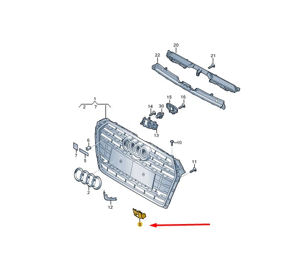 NEW AUDI A5 8W6 FRONT LEFT ULTRASOUND SENSOR BRACKET 8W6919267DRP5 ORIGINAL
