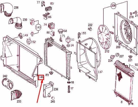 NEW MERCEDES-BENZ E W210 AIR BAFFLE A2105000016 ORIGINAL