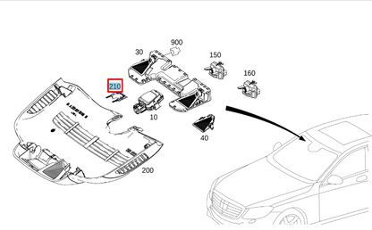 NEW MERCEDES-BENZ S W222 INTERIOR MIRROR BASE COVER TRIM A22281100009051