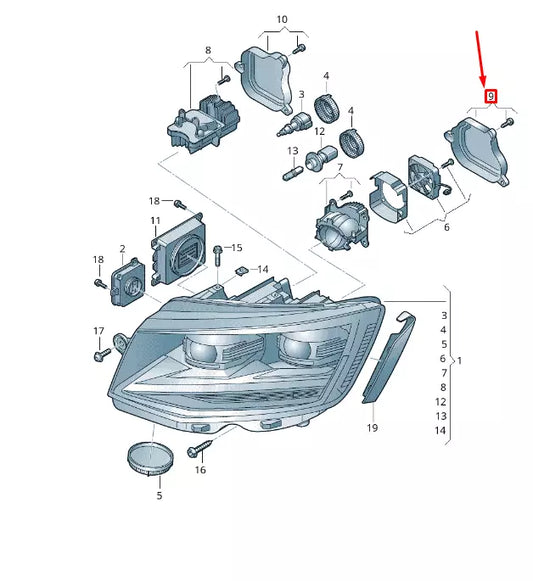 NEW VW TRANSPORTER VI T6 HEADLAMP RIGHT DIPPED BEAM COVER CAP 7E0998608