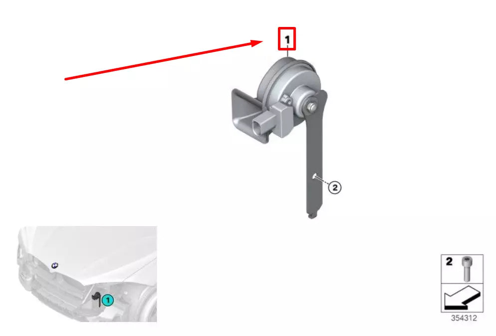 NEW BMW X5 E70 LOW PITCH HORN SIGNAL 7353193 61337353193 ORIGINAL