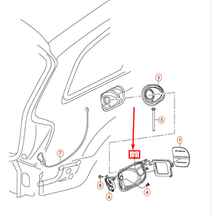 NEW AUDI Q7 4L FUEL DOOR HINGE 4L0809999A ORIGINAL