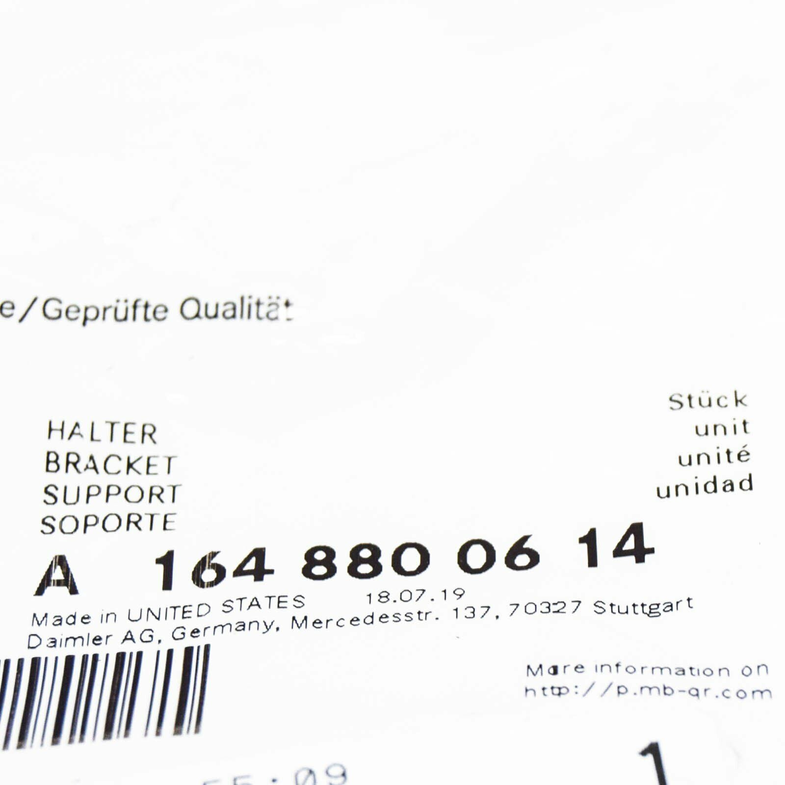 NEW MERCEDES-BENZ GL X164 FRONT BUMPER RIGHT BRACKET A1648800614 ORIGINAL