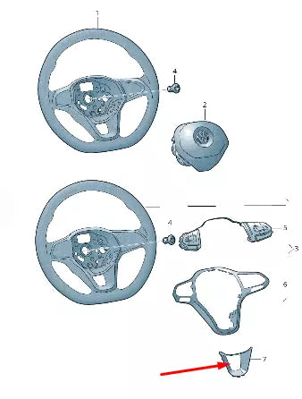 NEW VOLKSWAGEN PASSAT B8 STEERING WHEEL COVER TRIM 3G0419659TCA
