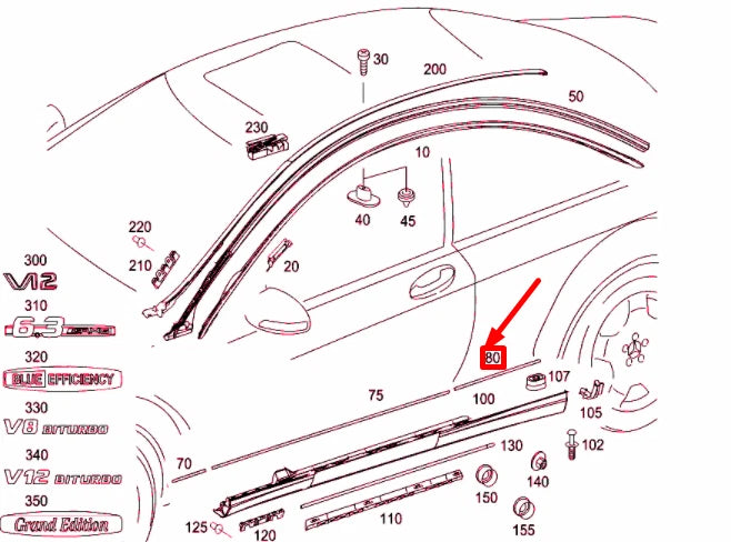 NEW MERCEDES-BENZ CL C216 REAR RIGHT FENDER ORNAMENTAL TRIM A2166903080 ORIGINAL