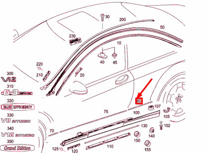 NEW MERCEDES-BENZ CL C216 REAR RIGHT FENDER ORNAMENTAL TRIM A2166903080 ORIGINAL