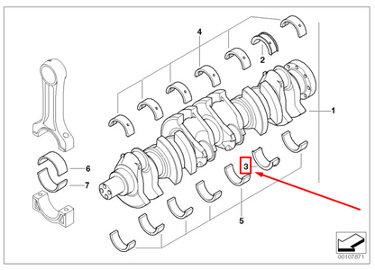 new bmw 3 e90 crankshaft bearing shell 11217810429 7810429 original