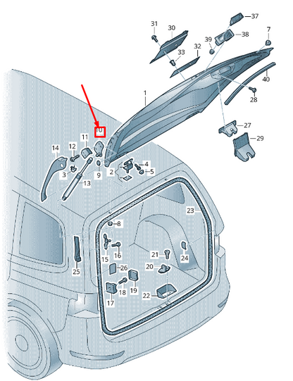NEW VW SHARAN 7N REAR LEFT GAS FILLED STRUT BRACKET 7N0827435B ORIGINAL