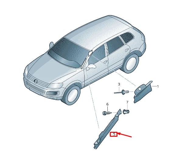 NEW VW TOUAREG MK2 RIGHT UPPER A-PILLAR DEFORMATION ELEMENT 7P0880672A