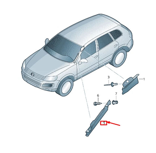 NEW VW TOUAREG MK2 RIGHT UPPER A-PILLAR DEFORMATION ELEMENT 7P0880672A
