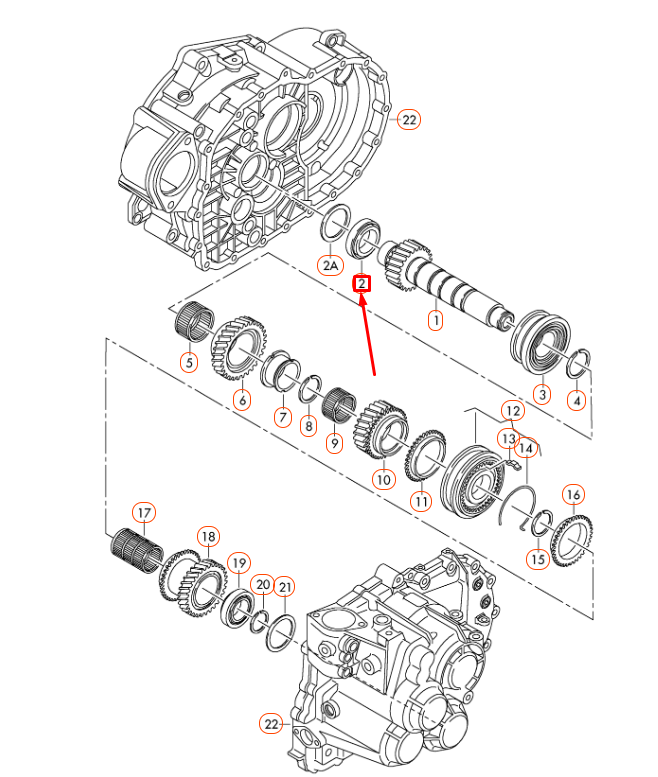 NEW AUDI A1 8X MANUAL TRANSMISSION TAPER ROLLER BEARING 02M311214 ORIGINAL