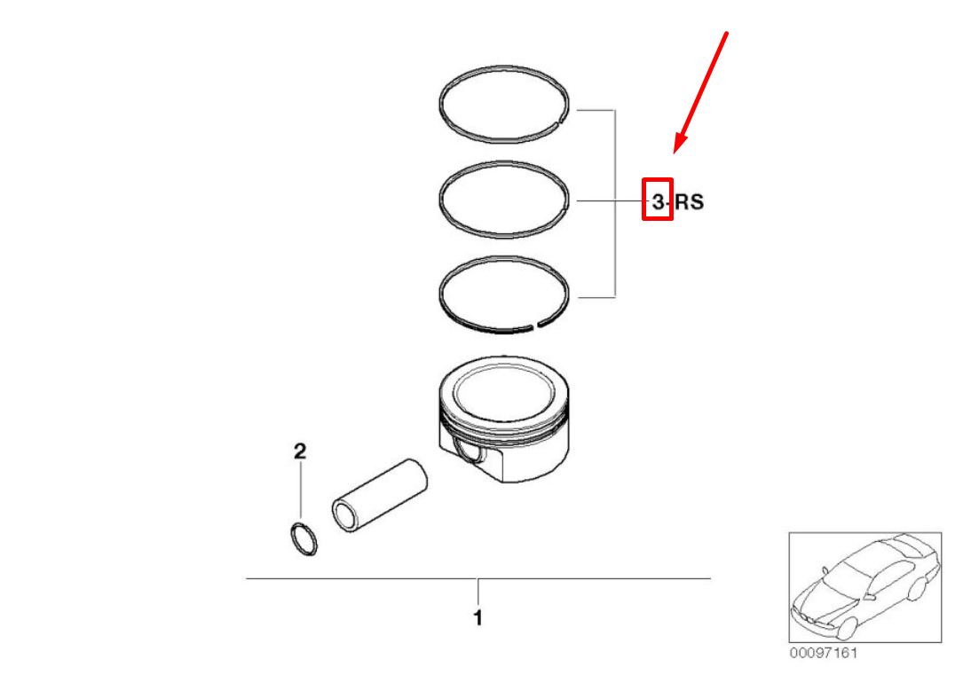 new mini cabrio s r52 piston ring kit 7520133 11257520133 original
