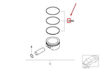 new mini cabrio s r52 piston ring kit 7520133 11257520133 original