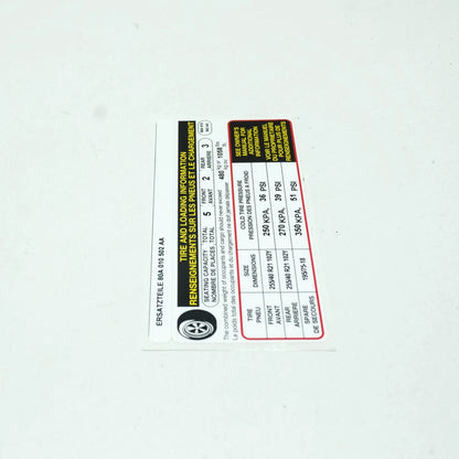 NEW AUDI Q5 FY 80A TYRE PRESSURE DATA PLATE 80A010502AA ORIGINAL