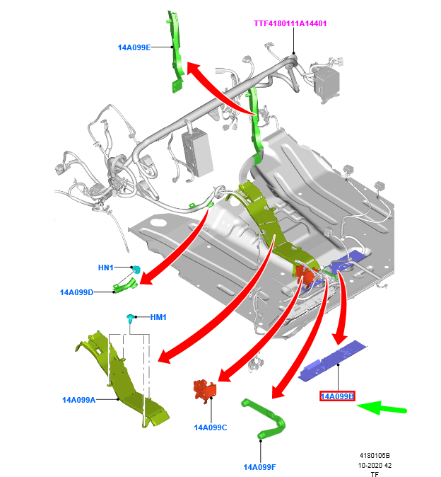 new ford transit custom mk1 wiring cover shield 2293044 original