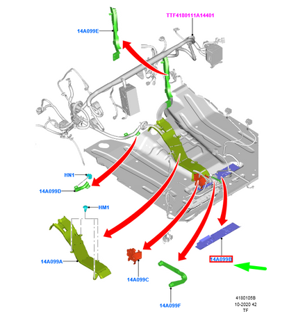 new ford transit custom mk1 wiring cover shield 2293044 original