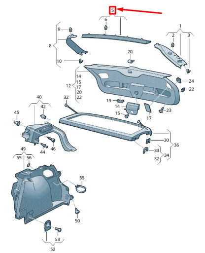 NEW VOLKSWAGEN T-ROC A11 REAR LID UPPER CENTER TRIM PANEL 2GA86770782V