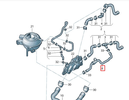 NEW VOLKSWAGEN LOAD UP COOLANT HOSE PIPE 1S0121109H