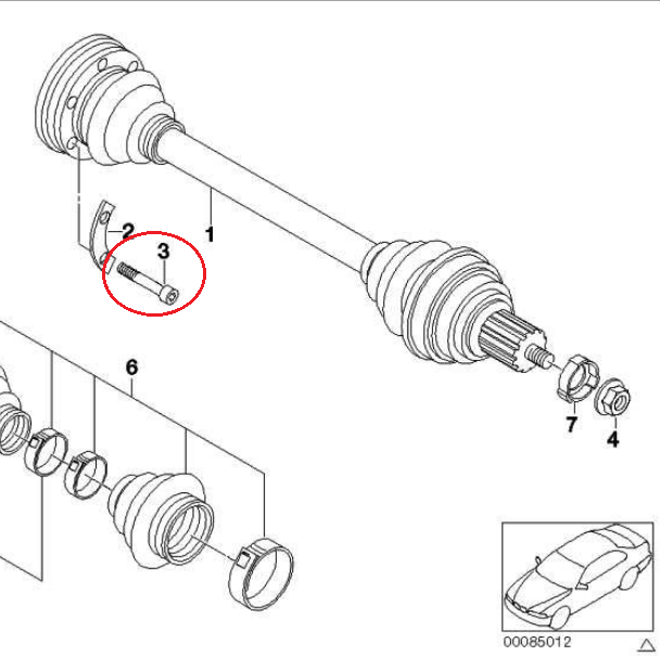 new bmw 3 e90 rear output shaft torx screw 33207572716 7572716 original