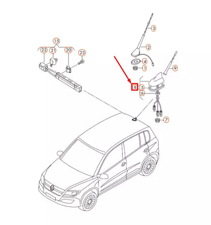 NEW VOLKSWAGEN TIGUAN 5N MK1 ANTENNA BASE 5N0035501B ORIGINAL