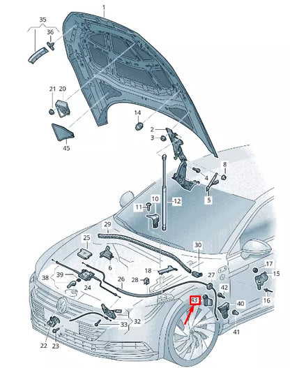 NEW VOLKSWAGEN ARTEON 3H7 LID LOCK CABLE GRIP LHD 3G08235332JV