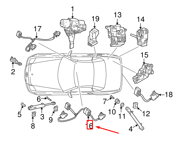 NEW MERCEDES BENZ SLK R170 ROOF FRONT LOCK PIN SWITCH A1708200910 ORIGINAL