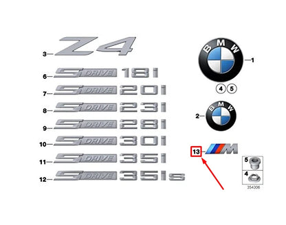 NEW BMW E39 Z3 TRUNK LID CHROME M PERFORMANCE STICKER 51142694404 ORIGINAL