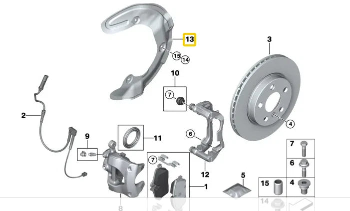 NEW BMW 1 F40 FRONT RIGHT BRAKE DISC PROTECTION 34106869780 ORIGINAL