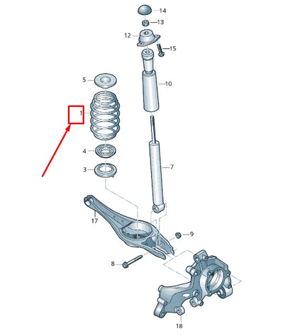 NEW VW GOLF VII VARIANT BA MK7 REAR COIL SPRING 5Q0511115NL