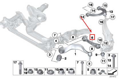 new bmw 5 f10 front left lower control arm 31126850605 6850605 ne w original