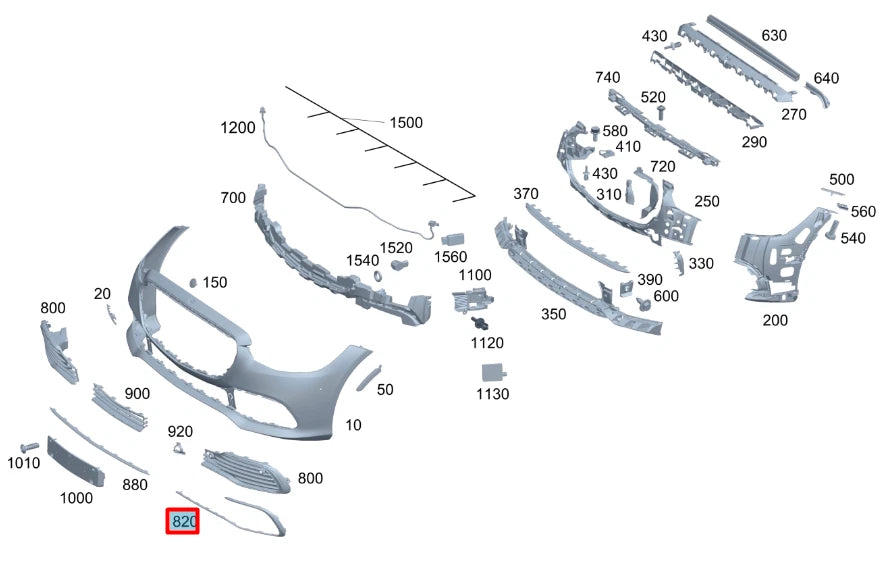 NEW MERCEDES-BENZ S W223 FRONT BUMPER RIGHT TRIM STRIP A2238854300 ORIGINAL