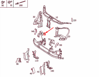 NEW MERCEDES-BENZ S W220 FRONT STIFFENING RIGHT BRACKET A2206204814 ORIGINAL