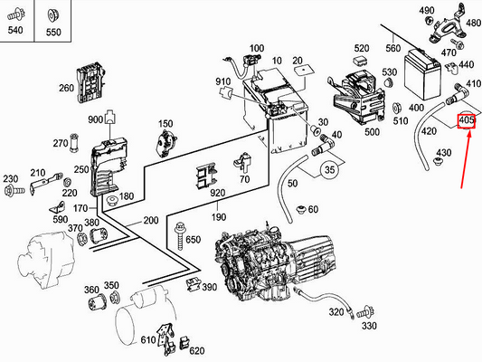 new mercedes-benz e cabrio a207 battery vent hose a0109972152 original