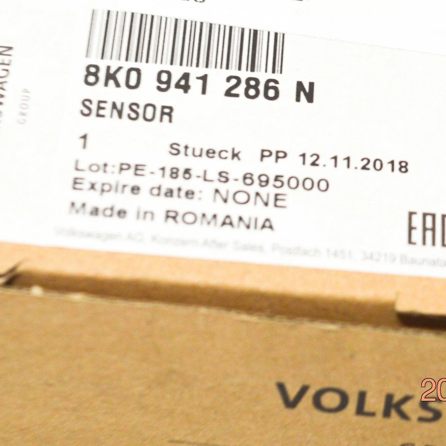 NEW AUDI A5 S5 8T CABRIOLET LEVEL SENSOR RIGHT FRONT 8K0941286N