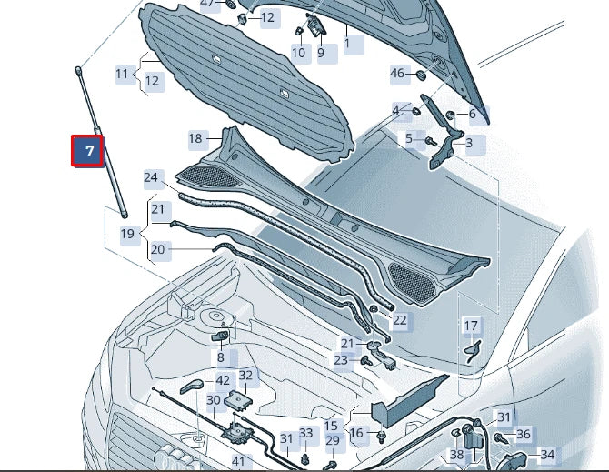NEW AUDI Q2 GA FRONT LEFT BONNET STRUT 81A823359C