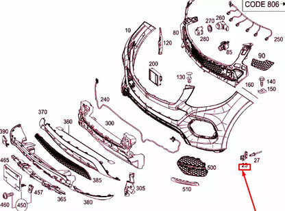 NEW MB GLE W166 FRONT BUMPER LEFT COVER BRACKET A1668855314 ORIGINAL