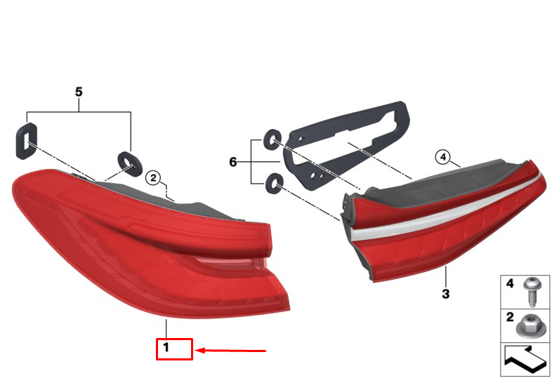 new bmw 6 gran turismo g32 rear right taillight lamp rhd 63217376484 original