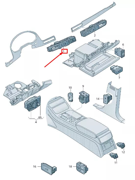 NEW AUDI A8 4H DASHBOARD MULTIPLE SWITCH 4H1959673L