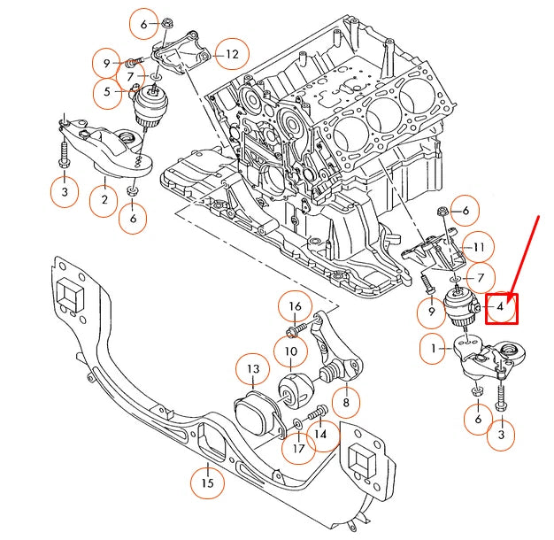 NEW AUDI A6 4F C6 LEFT ENGINE HYDRO-MOUNTING 4F0199379BJ ORIGINAL