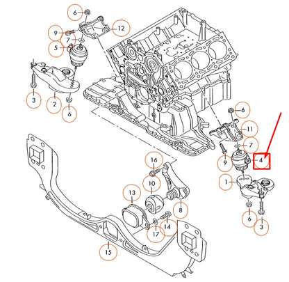 NEW AUDI A6 4F C6 LEFT ENGINE HYDRO-MOUNTING 4F0199379BJ ORIGINAL
