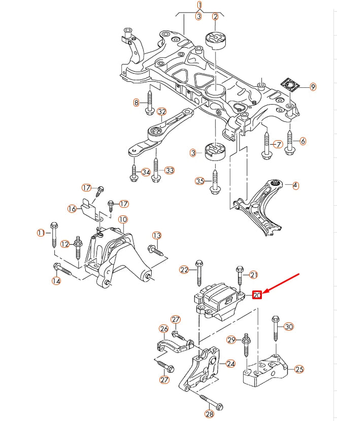 NEW VOLKSWAGEN BEETLE A5 LEFT GEARBOX MOUNTING 1K0199555CE ORIGINAL