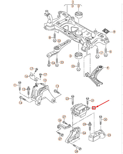 NEW VOLKSWAGEN BEETLE A5 LEFT GEARBOX MOUNTING 1K0199555CE ORIGINAL