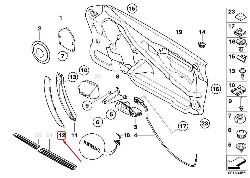 NEW BMW Z4 E85 FRONT LEFT DOOR PULL HANDLE 51418040695