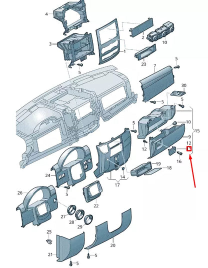 NEW VOLKSWAGEN CRAFTER 2F MK1 GLOVE BOX LOCKABLE CATCH LHD 2E1857147A