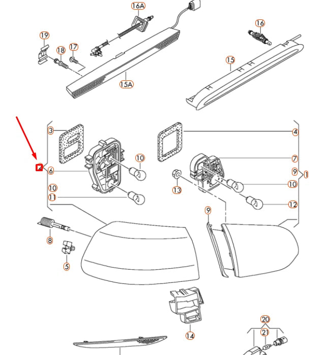 NEW VOLKSWAGEN GOLF MK6 REAR LEFT OUTER TAILLIGHT 5K0945095G